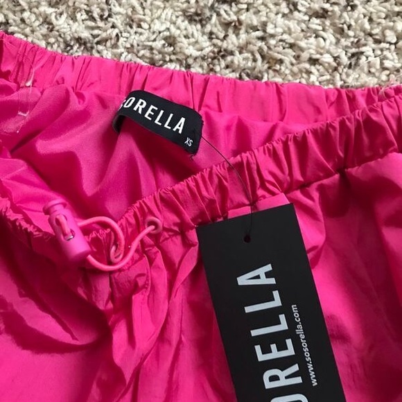 Brand New Boutique Sorella Pink Parachute Track Pants - Picture 4 of 5